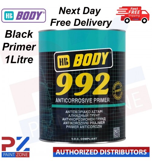 HB BODY 992 Anti rust primer Black 1 Litre, Anti corrosive - Next Day Delivery